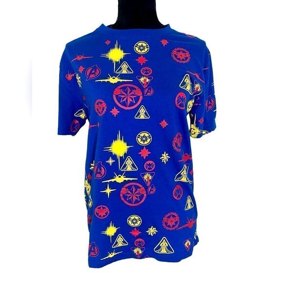 MARVEL CAPTAIN MARVEL BLUE AVENGER MENS TEE IN BLUE SIZE MEDIUM *Marvel Fans! - Picture 1 of 9